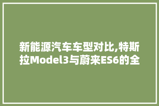 新能源汽车车型对比,特斯拉Model3与蔚来ES6的全面介绍