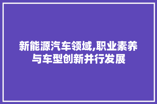 新能源汽车领域,职业素养与车型创新并行发展