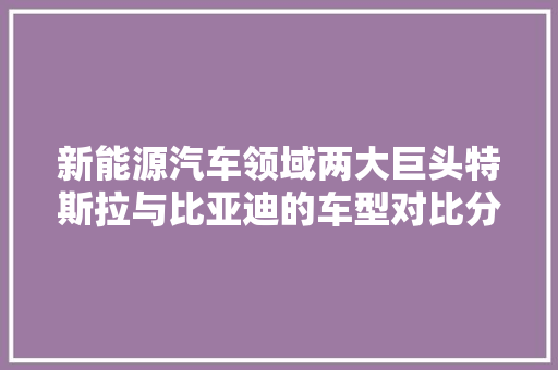 新能源汽车领域两大巨头特斯拉与比亚迪的车型对比分析
