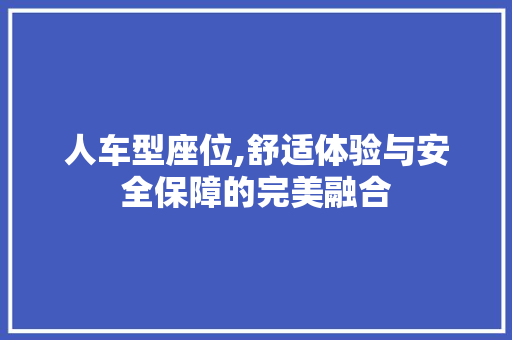 人车型座位,舒适体验与安全保障的完美融合