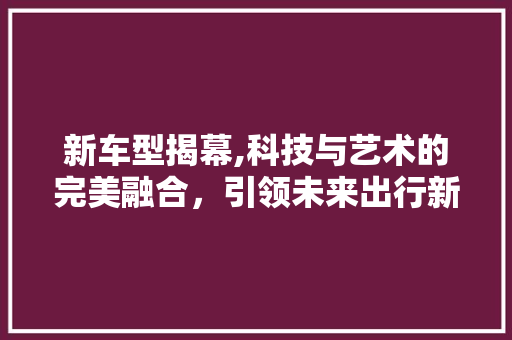 新车型揭幕,科技与艺术的完美融合，引领未来出行新潮流