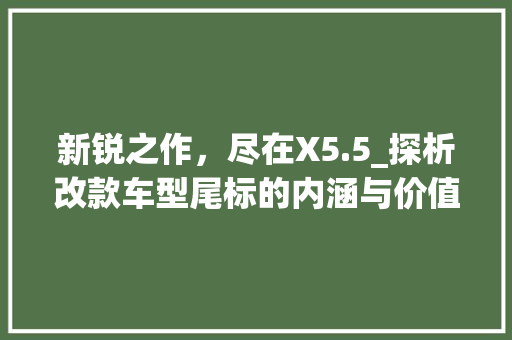 新锐之作，尽在X5.5_探析改款车型尾标的内涵与价值
