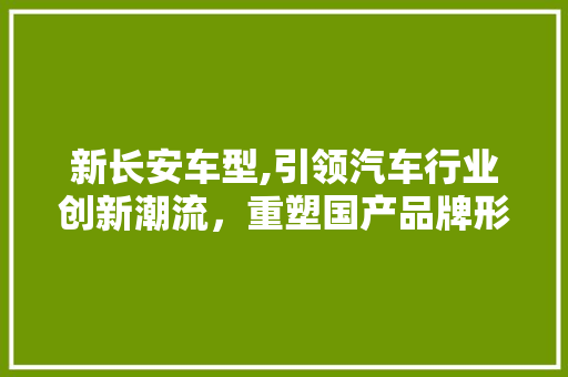 新长安车型,引领汽车行业创新潮流，重塑国产品牌形象