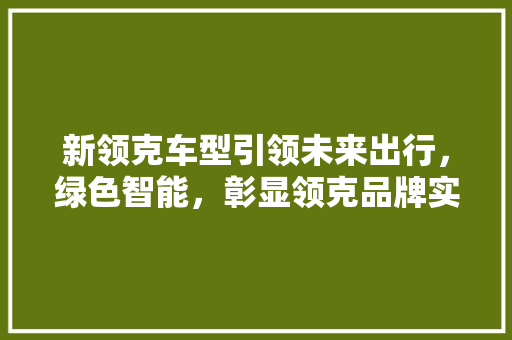 新领克车型引领未来出行，绿色智能，彰显领克品牌实力
