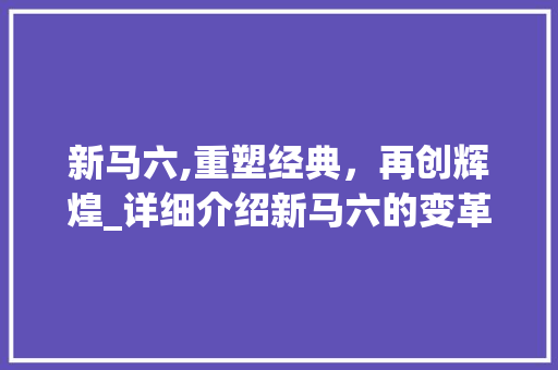 新马六,重塑经典，再创辉煌_详细介绍新马六的变革与突破
