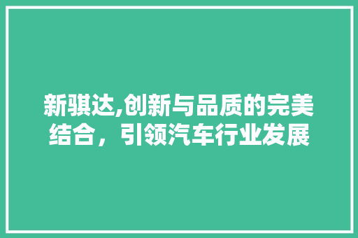 新骐达,创新与品质的完美结合，引领汽车行业发展