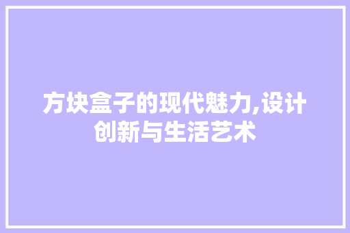 方块盒子的现代魅力,设计创新与生活艺术