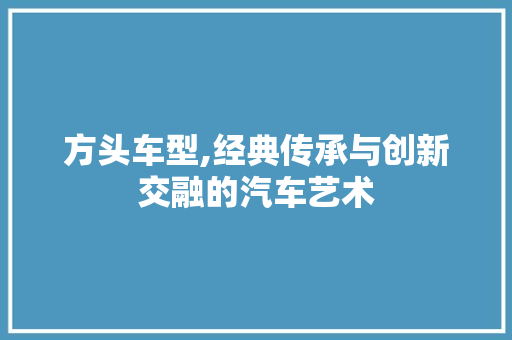 方头车型,经典传承与创新交融的汽车艺术