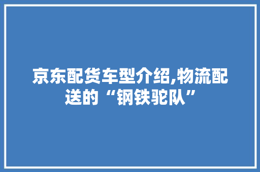 京东配货车型介绍,物流配送的“钢铁驼队”