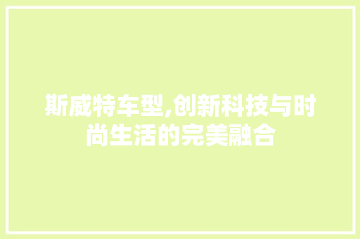 斯威特车型,创新科技与时尚生活的完美融合