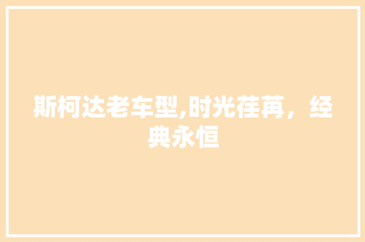 斯柯达老车型,时光荏苒，经典永恒