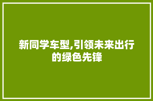 新同学车型,引领未来出行的绿色先锋
