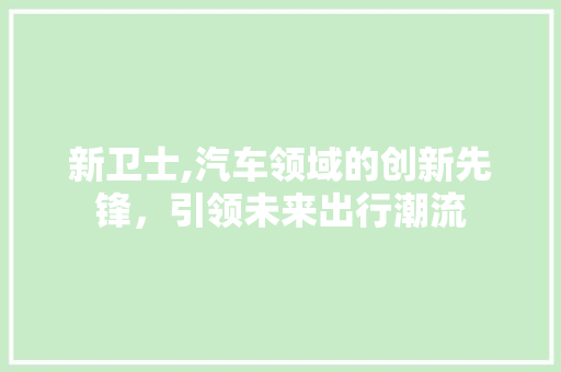 新卫士,汽车领域的创新先锋，引领未来出行潮流
