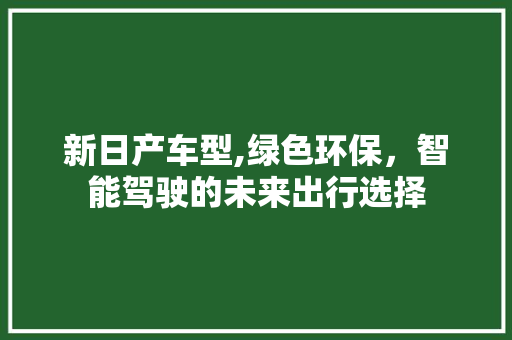 新日产车型,绿色环保，智能驾驶的未来出行选择