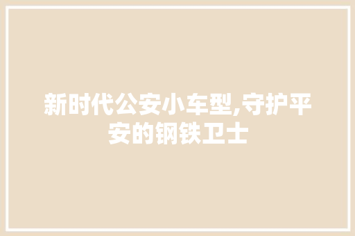 新时代公安小车型,守护平安的钢铁卫士