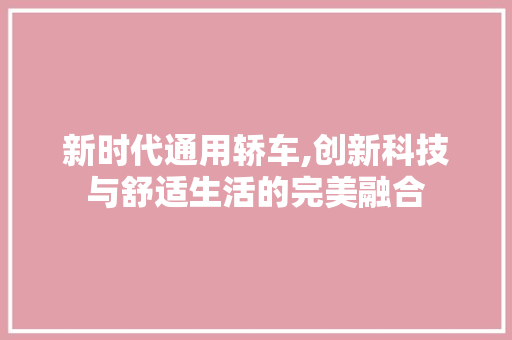 新时代通用轿车,创新科技与舒适生活的完美融合