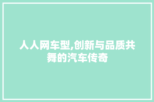 人人网车型,创新与品质共舞的汽车传奇