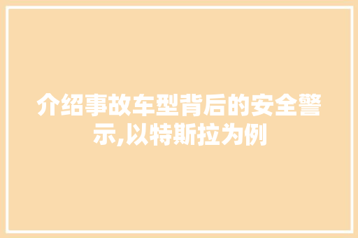 介绍事故车型背后的安全警示,以特斯拉为例