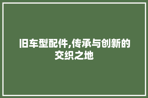 旧车型配件,传承与创新的交织之地