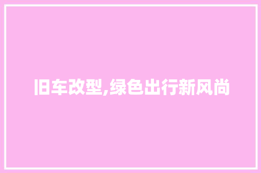 旧车改型,绿色出行新风尚