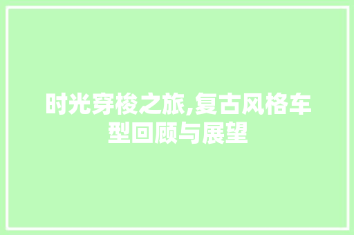 时光穿梭之旅,复古风格车型回顾与展望