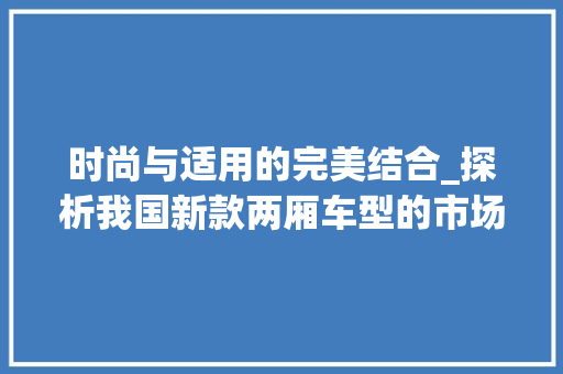 时尚与适用的完美结合_探析我国新款两厢车型的市场表现