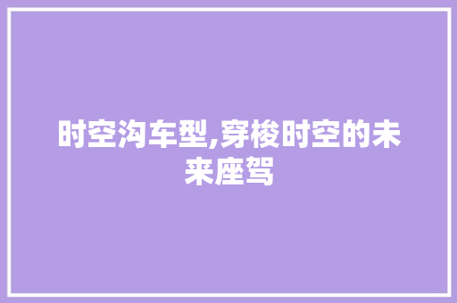 时空沟车型,穿梭时空的未来座驾