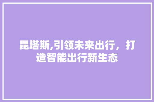 昆塔斯,引领未来出行，打造智能出行新生态