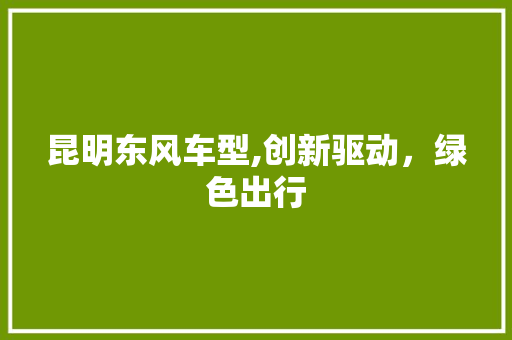 昆明东风车型,创新驱动，绿色出行
