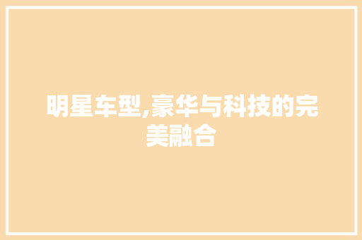 明星车型,豪华与科技的完美融合