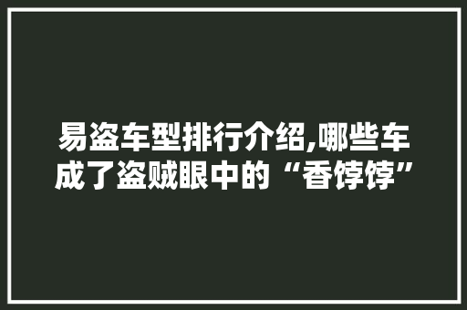 易盗车型排行介绍,哪些车成了盗贼眼中的“香饽饽”