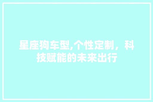 星座狗车型,个性定制，科技赋能的未来出行