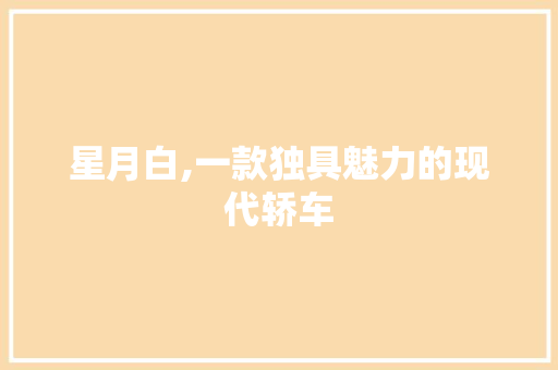 星月白,一款独具魅力的现代轿车