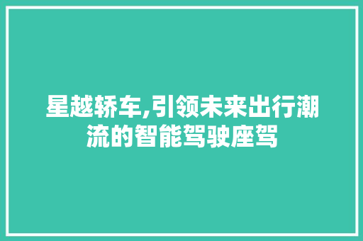 星越轿车,引领未来出行潮流的智能驾驶座驾
