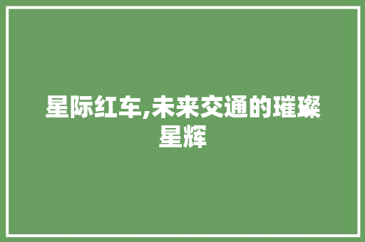 星际红车,未来交通的璀璨星辉