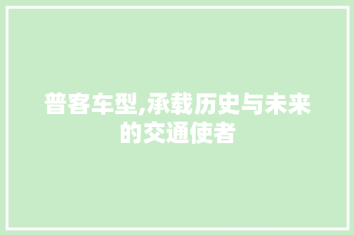 普客车型,承载历史与未来的交通使者