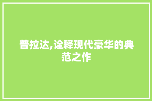 普拉达,诠释现代豪华的典范之作