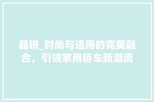 晶锐_时尚与适用的完美融合，引领家用轿车新潮流