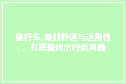 旅行车,兼顾舒适与适用性，打造现代出行新风尚