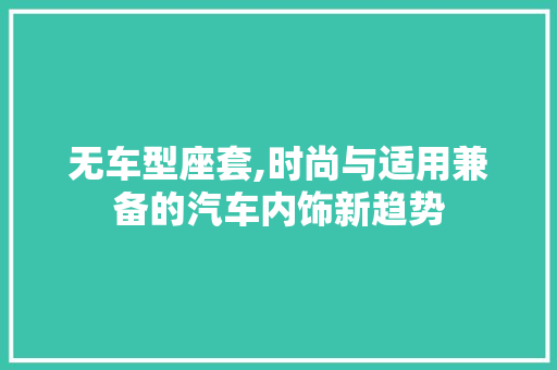 无车型座套,时尚与适用兼备的汽车内饰新趋势