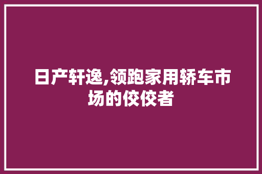 日产轩逸,领跑家用轿车市场的佼佼者