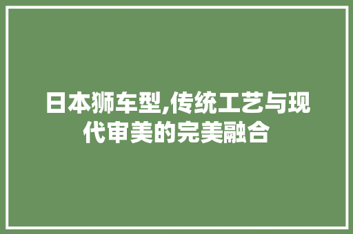 日本狮车型,传统工艺与现代审美的完美融合