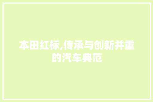 本田红标,传承与创新并重的汽车典范