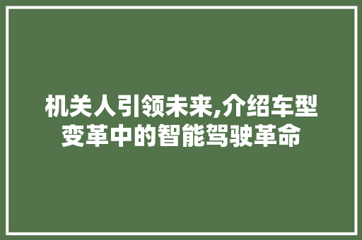 机关人引领未来,介绍车型变革中的智能驾驶革命