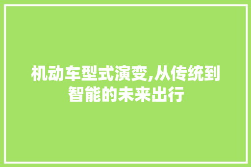机动车型式演变,从传统到智能的未来出行