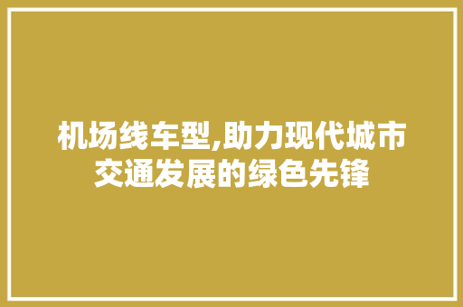 机场线车型,助力现代城市交通发展的绿色先锋