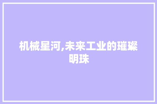 机械星河,未来工业的璀璨明珠