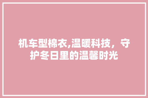 机车型棉衣,温暖科技，守护冬日里的温馨时光