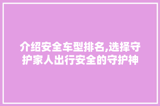 介绍安全车型排名,选择守护家人出行安全的守护神