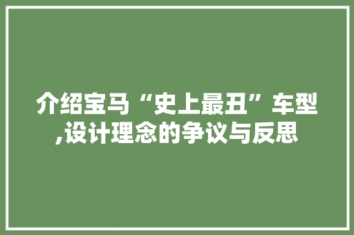 介绍宝马“史上最丑”车型,设计理念的争议与反思